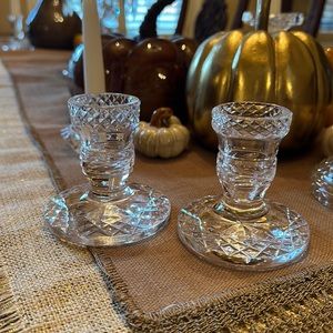 Two Crystal Candle Holders